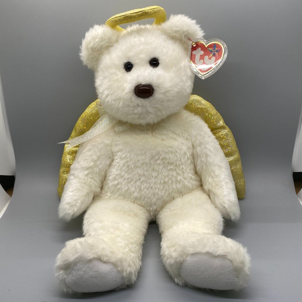 Ty Original Beanie Buddies 2000 Halo II Angel Plush Bear Stuffed Animal